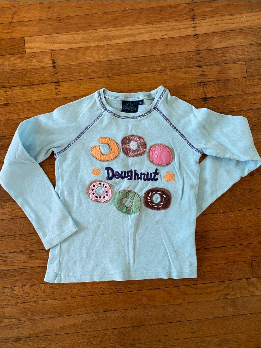 Mini Boden Long Sleeve Doughnut Graphic Tee